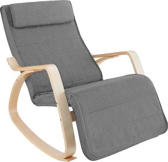 2dekans | tectake - Schommelstoel Onda fauteuil -, Huis en Inrichting, Stoelen, Grijs, Zo goed als nieuw, Ophalen of Verzenden