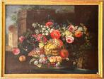 Italiaanse school (XVII) - Composizione di fiori e frutta in