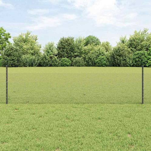 vidaXL Tuinhekje set Grijs 25 x 0.5 m rol Gegalvaniseerd, Tuin en Terras, Schuttingen, Nieuw, IJzer, Verzenden