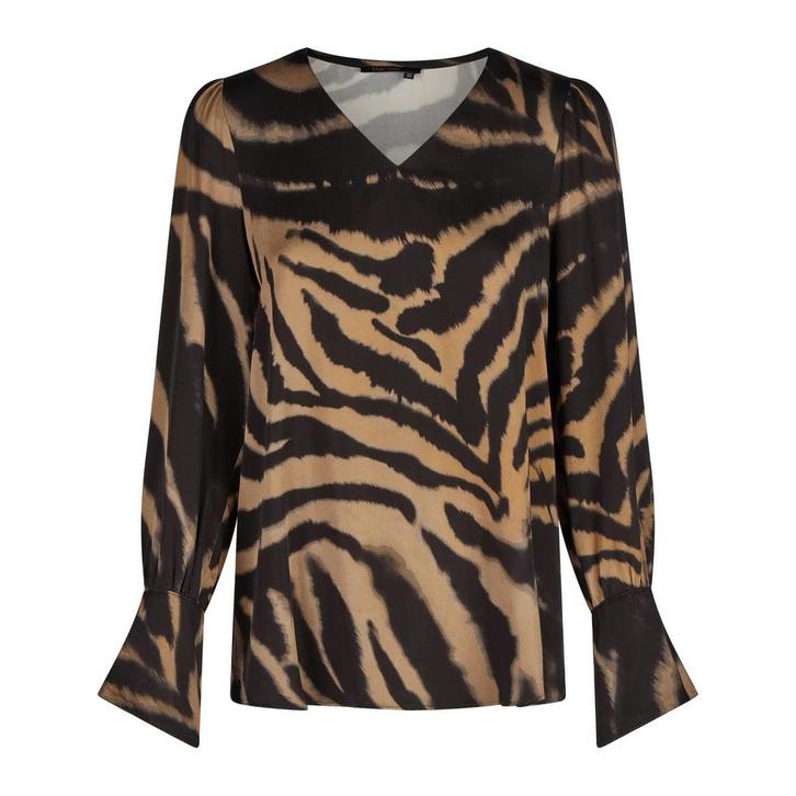 Marc Aurel • zwart bruine blouse • 36, Kleding | Dames, Tops, Bruin, Nieuw, Maat 36 (S), Verzenden