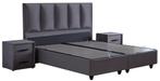 Opberg boxspring Birdybedd Antraciet - 160x200 cm, Verzenden, Nieuw, Grijs, Modern