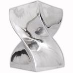 vidaXL Kruk/bijzettafel in gedraaide vorm zilver aluminium, Verzenden, Nieuw