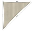 Premium schaduwdoek 3x3x4.2m driehoek waterdoorlatend Sa..., Nieuw