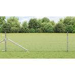 vidaXL Hecke met palen Zilver 0,5 x 25 m PVC-gecoat staal, Verzenden, Nieuw, IJzer