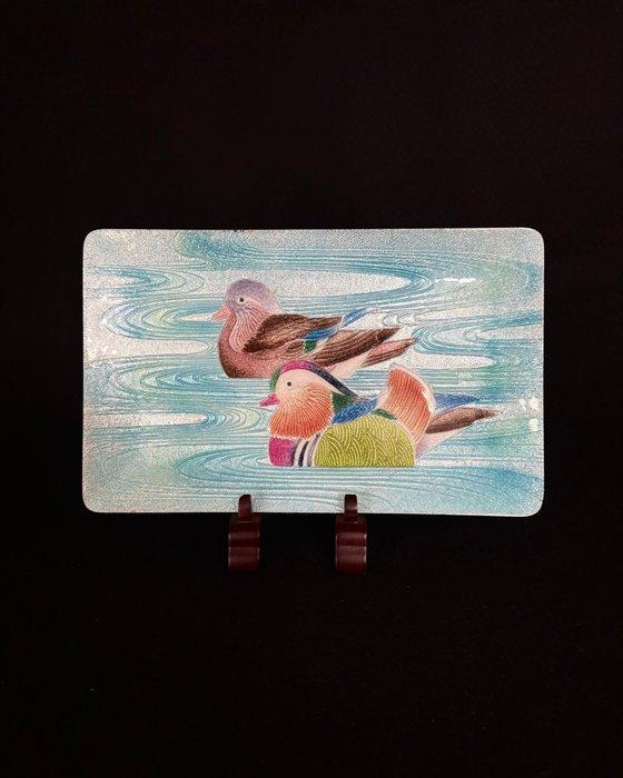 Bord - Koper, Emaille - Shippouyaki Oshidori-zu, Antiek en Kunst, Antiek | Overige Antiek