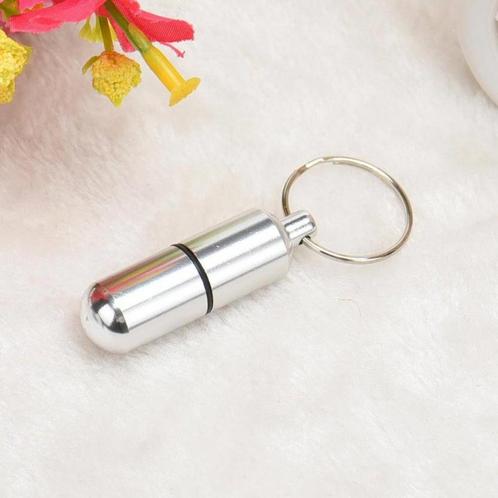Benson Zilveren aluminium pillendoosje - waterdicht - met..., Diversen, Verpleegmiddelen, Nieuw, Ophalen of Verzenden