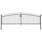 vidaXL Hekpoort dubbele deur met speren bovenkant 400x175 cm, Verzenden, Nieuw