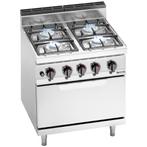 GGM Gastro | Gasfornuis - 21,5 kW - 4 branders - incl. |, Witgoed en Apparatuur, Verzenden, Nieuw, Inbouw