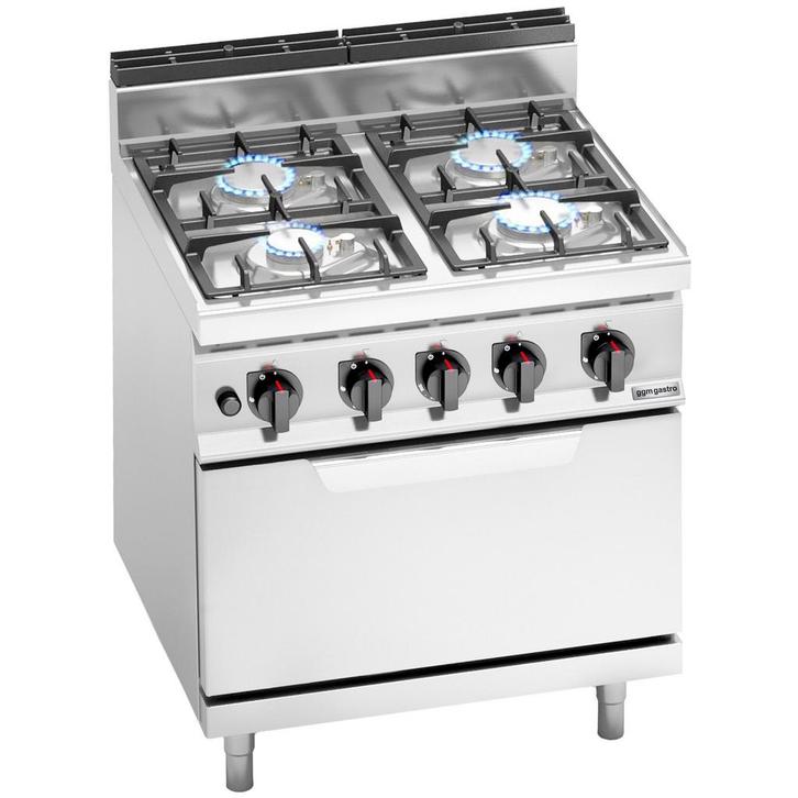 GGM Gastro | Gasfornuis - 21,5 kW - 4 branders - incl. |, Witgoed en Apparatuur, Fornuizen, Inbouw, Verzenden