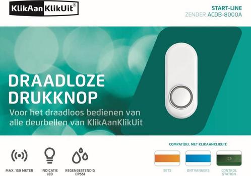 KlikAanKlikUit ACDB-8000A - Draadloze deurbel - Wit, Huis en Inrichting, Lampen | Overige, Zo goed als nieuw, Ophalen of Verzenden