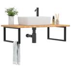 vidaXL Badkamer wandschap staal en massief eikenhout, Huis en Inrichting, Verzenden, Nieuw