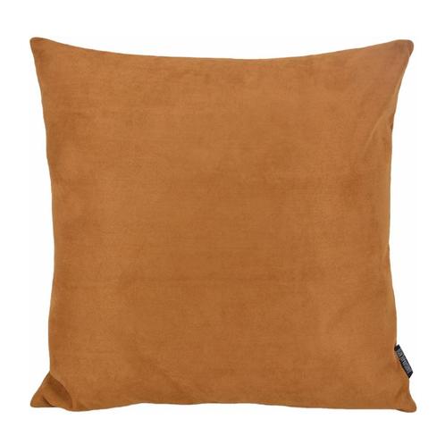 Suedine Cognac | 45 x 45 cm | Kussenhoes | Suedine/Polyester, Huis en Inrichting, Woonaccessoires | Kussens, Verzenden
