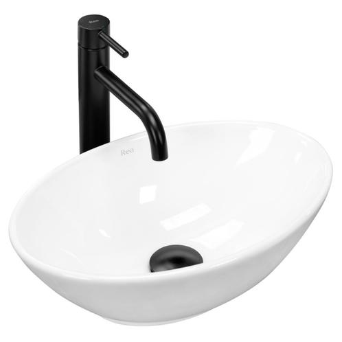 REA Mini opzetwastafel - Ovaal - Glans wit - 40x27x14.5 c..., Doe-het-zelf en Verbouw, Sanitair, Nieuw, Ophalen of Verzenden