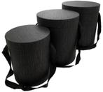 Bloemendoos set van 3 luxe rond zwart met hengsel flowerbox, Ophalen of Verzenden, Nieuw