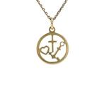 Gouden vintage geloof, hoop en liefde hanger 14 krt, Sieraden, Tassen en Uiterlijk, Ophalen of Verzenden, Nieuw