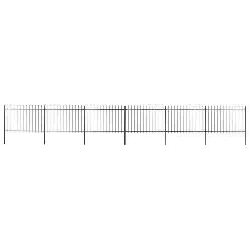 vidaXL Tuinhek met speren bovenkant 10,2x1,2 m staal zwart, Tuin en Terras, Schuttingen, Nieuw, IJzer, 1 tot 2 meter, Verzenden