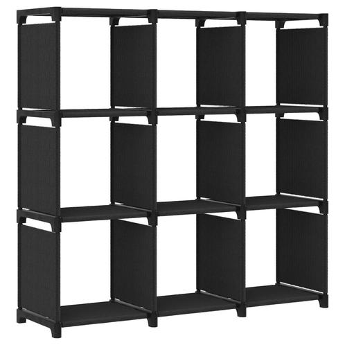 vidaXL Kast met 9 vakken 103x30x107,5 cm stof zwart, Huis en Inrichting, Kasten | Boekenkasten, 25 tot 50 cm, Nieuw, Overige materialen