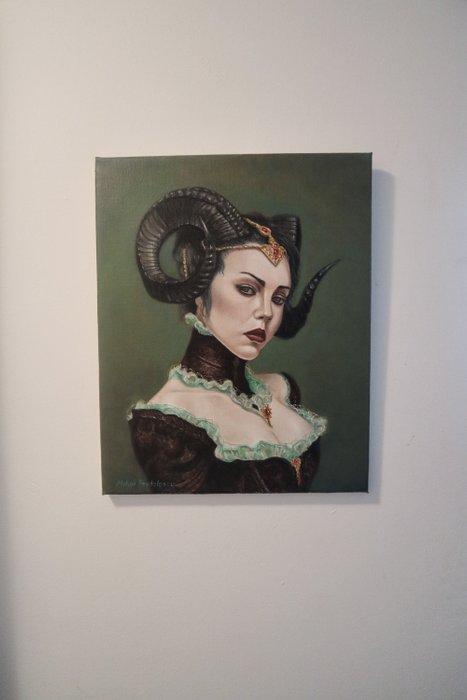 Mihai Pandelescu - Twilight Temptress, Antiek en Kunst, Kunst | Schilderijen | Modern