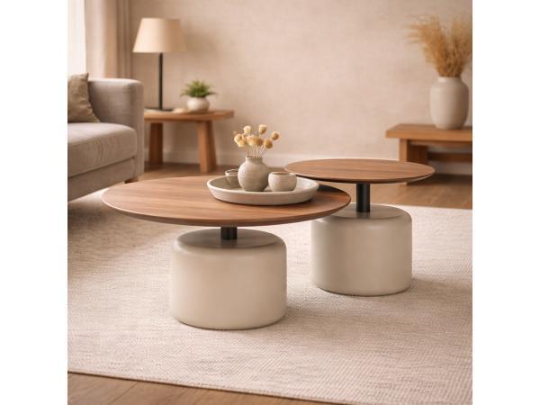 Veiling - Salontafels/Bijzettafels set Walnoot - Notenhout -, Huis en Inrichting, Tafels | Salontafels