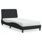 vidaXL Bed met matras fluweel zwart 90x200 cm, Huis en Inrichting, Slaapkamer | Bedden, 90 cm, Eenpersoons, Verzenden, Zwart
