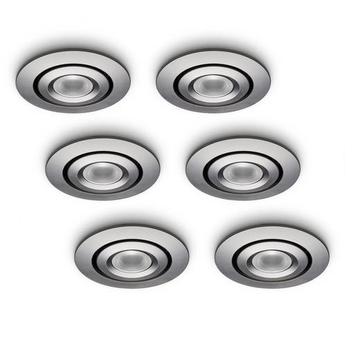 Ledisons LED-inbouwspot Piccolo 1W set 6 stuks zilver, Huis en Inrichting, Lampen | Spots