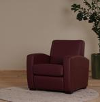 Direct meenemen | Bruine leren fauteuil | donkerrood leer |, Huis en Inrichting, Fauteuils, Nieuw, Ophalen of Verzenden, Landelijk