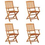 vidaXL Tuinstoelen 4 st inklapbaar massief eucalyptushout, Verzenden, Nieuw, Hout