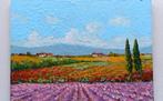 Gino Masini (1949) - Lavender & Poppies - Tuscany landscape, Antiek en Kunst
