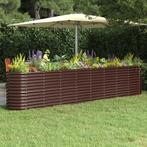 vidaXL Plantenbak 332x40x68 cm gepoedercoat staal bruin, Tuin en Terras, Bloembakken en Plantenbakken, 100 cm of meer, Verzenden