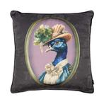 Kussen Portret lijstje pauw grijs 45x45cm, Verzenden, Nieuw