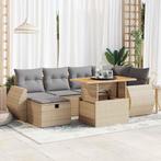 vidaXL 8-delige Loungeset met kussens poly rattan acacia, Nieuw, 8 zitplaatsen, Loungeset, Verzenden