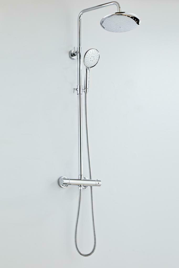 Regendoucheset Chroom + thermostaat + douchekop Regendouche, Doe-het-zelf en Verbouw, Sanitair, Douche, Nieuw, Chroom, Verzenden