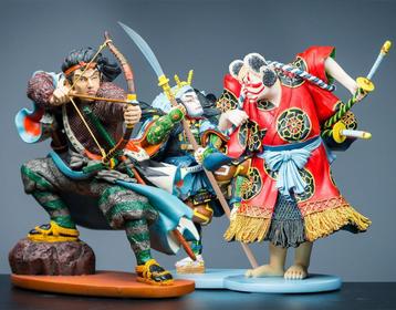 Drie Samurai beelden uit Japan beschikbaar voor biedingen