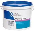 Sigmacryl Decor Satin - WIT - 3 maal  10 liter, Wit, Nieuw, Ophalen of Verzenden, Verf