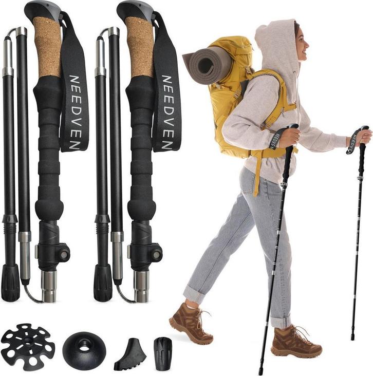 needventure®  Nordic Walking Stokken - wandelstokken, Diversen, Wandelstokken, Verstelbaar, Opvouwbaar, Nieuw, Ophalen of Verzenden