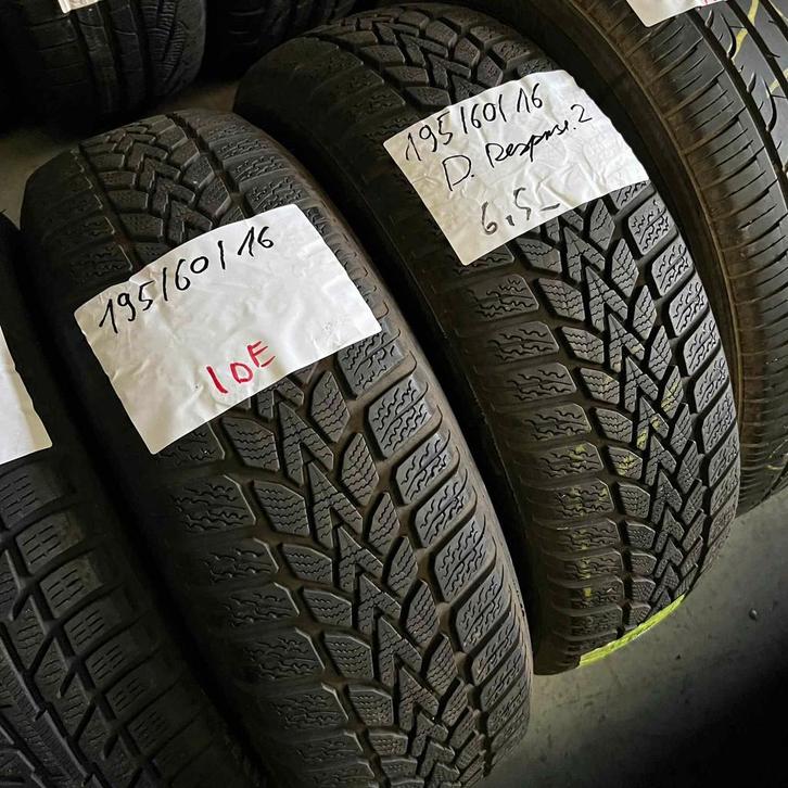 2 x Dunlop 195-60-16 Winterbanden 6,5mm, Auto-onderdelen, Banden en Velgen, 16 inch, Winterbanden, 195 mm, Personenwagen, Gebruikt
