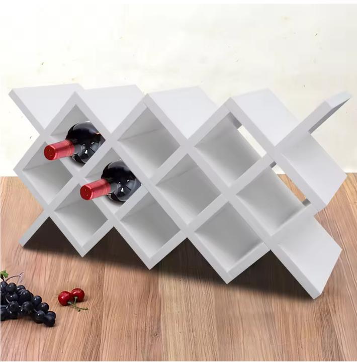Moderne Houten Wijnrek – Wandrek of Vrijstaand 10 Flessen, Huis en Inrichting, Woonaccessoires | Wijnrekken, Nieuw, Verzenden