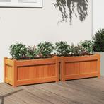 vidaXL Plantenbakken 2 st cm massief grenenhout wasbruin, Verzenden, Nieuw, 60 tot 100 cm, Hout