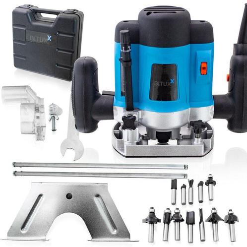 BITUXX - Bovenfrees - 1200W - incl. 12 freeskoppen, Doe-het-zelf en Verbouw, Gereedschap | Freesmachines, Nieuw, Verzenden