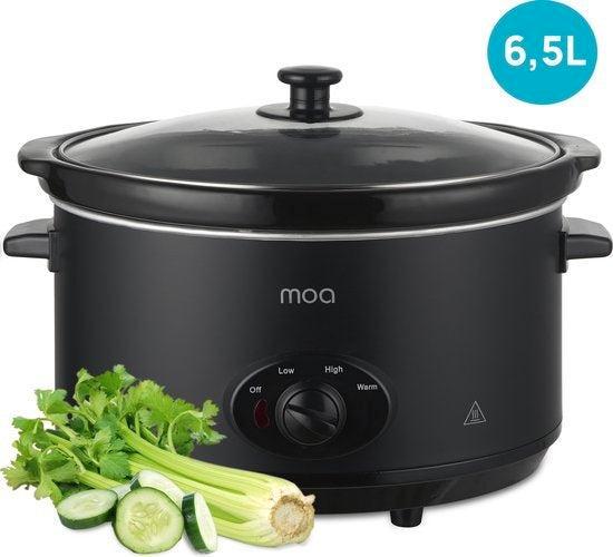 2dekans | MOA Slowcooker - 6,5 liter - Keramische Binnenpan, Diversen, Levensmiddelen, Ophalen of Verzenden