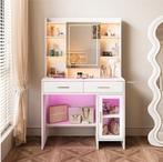 Kaptafel met LED Spiegel, Lades en USB-Oplaadpoort, Verzenden, Nieuw