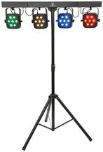 QTX Krachtige Opvouwbare LED PAR Balk 4x Par Spot 7x 3W, Muziek en Instrumenten, Verzenden, Nieuw, Overige typen