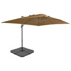 vidaXL Parasol met draagbare voet taupe, Tuin en Terras, Parasols, Verzenden, Nieuw