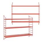 Wandplank Strängnäs set van 2 verstelbaar 50x60x15 cm rood [, Verzenden, Nieuw