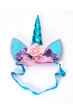 Eenhoorn Haarband Elastiek Blauw Paars Unicorn Diadeem Oortj, Kleding | Dames, Nieuw, Carnaval, Ophalen of Verzenden, Accessoires