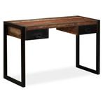 vidaXL Bureau met 2 lades 120x50x76 cm massief gerecycled, Huis en Inrichting, Verzenden, Nieuw