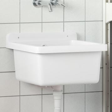 vidaXL Wasbak wandgemonteerd 40x40x24 cm hars wit beschikbaar voor biedingen