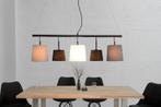 Design hanglamp LEVELS 100cm zwart grijze linnen kapjes, Huis en Inrichting, Lampen | Hanglampen, Ophalen of Verzenden, Nieuw