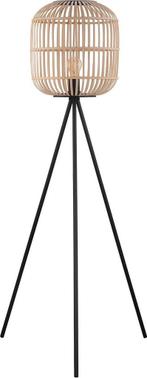 EGLO Bordesley Vloerlamp - E27 - 139 cm - Zwart/Hout, Huis en Inrichting, Verzenden, Zo goed als nieuw