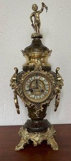 Pendule - Brons, Glas - 1850-1900, Antiek en Kunst, Antiek | Klokken